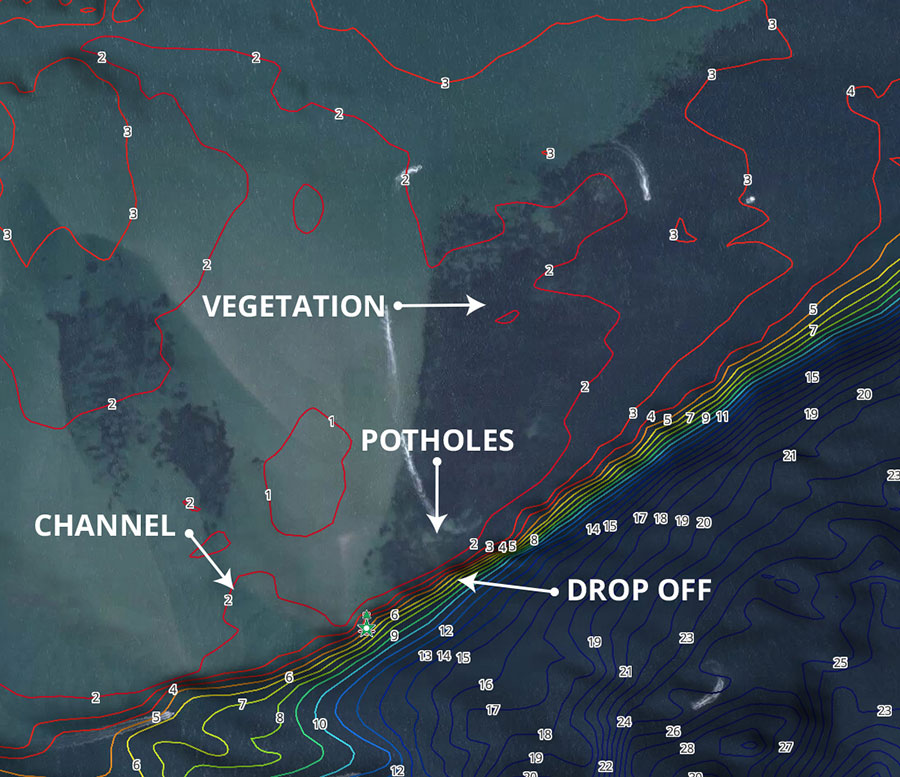 How to read fishing map - Aerial Imagery