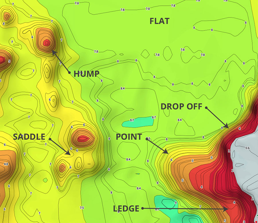 How to read fishing map - Bathymetric Imagery