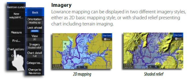How to turn on Shaded Relief on the HDS Touch series?
